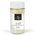 White sugar pearls close-up for cake decorating