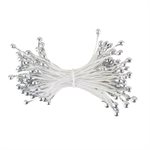 Medium Metallic Silver Flower Stamens