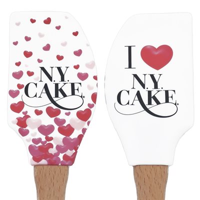 "Hearts" Silicone Spatula w / Wooden Handle