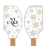 "Snowflakes" Silicone Spatula w / Wooden Handle