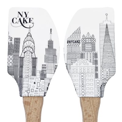 "Skyline" Silicone Spatula w / Wooden Handle