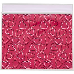 Scattered Hearts Resealable Cellophane Candy Bags 20ct