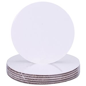 7" Greaseproof Round White Coated Cake Board (Pack of 12)