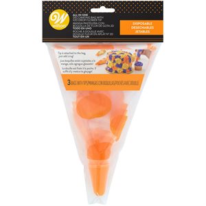 Halloween Disposable Decorating Bags With Tips - 3ct