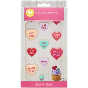 Candy Hearts Royal Icing Decorations