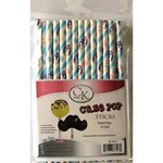 Easter Bunny & Eggs Cake Pop Sticks- 6 Inch -Pack of 25