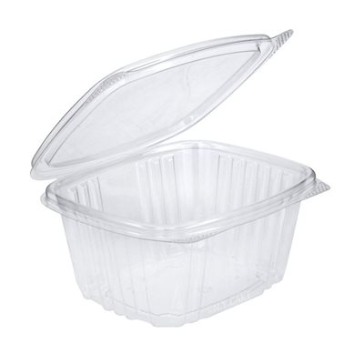 Rectangular Clear Plastic Hinged Container 16 Ounce