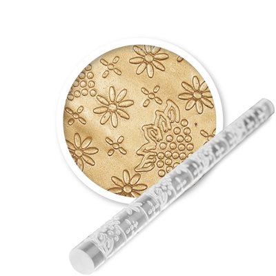 Flowers and Grapes Mini Impression Rolling Pin