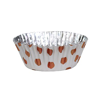 Metallic Rose Gold Foil Polka Dots Standard Foil-Lined Baking Cups - Pack of 30