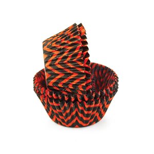 Chevron Orange & Black Standard Cupcake Baking Cup Liner 