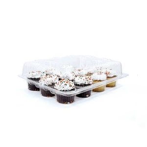 Mini Cupcake Box Clear 12 Cavity Hinge 