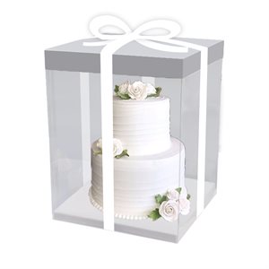 Clear Square Box w / White Base 12" x 12" x 9.8"