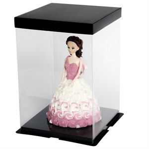 Clear Square Box w / Black Base 12.5" x 12.5" x 15.7"