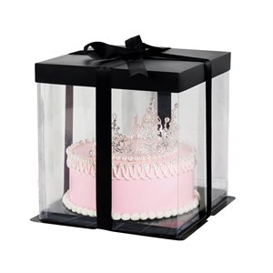 Clear Square Box w / Black Base 8.5" x 8.5" x 9.8"