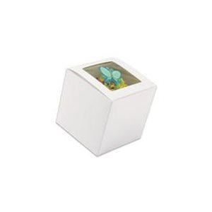 White Cupcake 4" x 4"x 4" w / Square Window