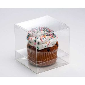 Clear Cupcake Box 4" x 4" x 4"( w / Insert)