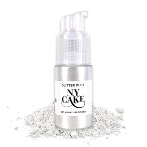 White Pearl Edible Glitter Dust Pump by NY Cake - 25 grams