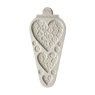 Button Hearts Silicone Mold By Katy Sue