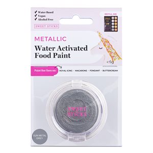 Gun Metal Grey Food Paint By Sweet Sticks-Water Activated