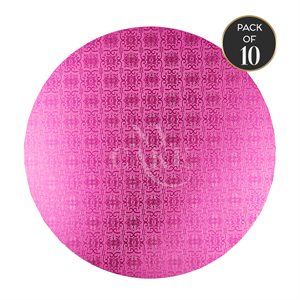 8" Round Masonite Board 6mm Thick - Hot Pink - Pack of 10