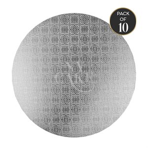 8" Round Masonite Board 6mm Thick - Silver - Pack of 10