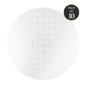 8" Round Masonite Board 6mm Thick - White - Pack of 10