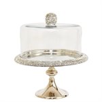 11" Silver Diamond Cake Stand by NY Cake