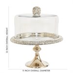 11" Silver Diamond Cake Stand by NY Cake