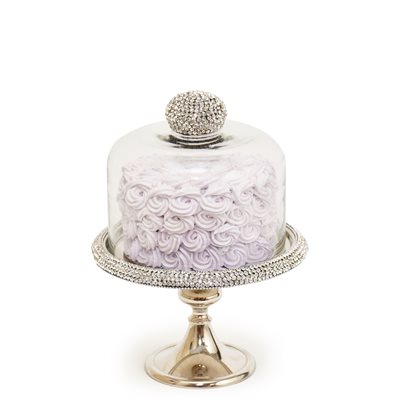 8 1 / 2" Silver Diamond Cake Stand by NY Cake