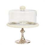 11" Silver Pearl Cake Stand by NY Cake