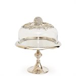 10 1 / 2" Silver Cake Stand w / Jeweled Dome by NY Cake