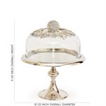 10 1 / 2" Silver Cake Stand w / Jeweled Dome by NY Cake