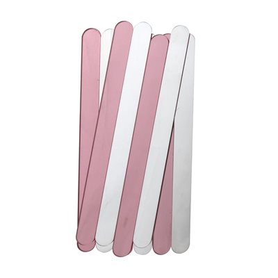 Shiny Pink & Silver Popsicle Sticks Pack of 10