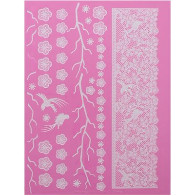 Oriental Blossom & Birds Large Cake Lace Mat By Claire Bowman