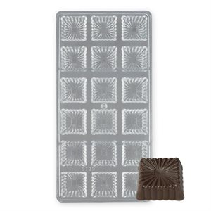 Fluted Square Polycarbonate Chocolate Mold