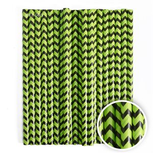 Green & Black Chevron Cake Pop Sticks- 6 Inch -Pack of 25