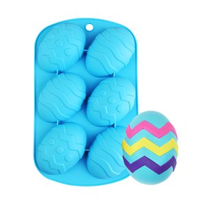 Silicone Baking Mold-Small Fancy Egg Shape 6 Cavity