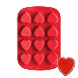 Mini Fluted Heart Silicone Baking Pan