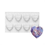 2 1 / 2" Diamond Smash Heart Silicone Baking & Freezing Mold