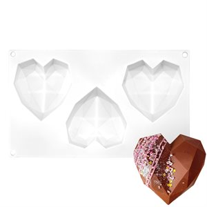 3 3 / 4" Diamond Smash Heart Silicone Baking & Freezing Mold