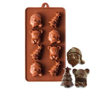 Christmas Tree, Santa and Bear Silicone Chocolate Mold