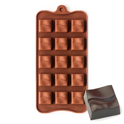 Grooved Square Silicone Chocolate Mold