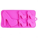 High Heel Shoe Silicone Chocolate Mold Pink