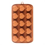 Swirled Heart Silicone Chocolate Mold - 15 Cavity