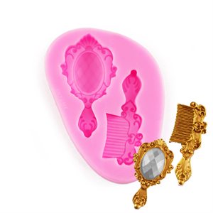 Ladies Mirror & Comb Silicone Mold