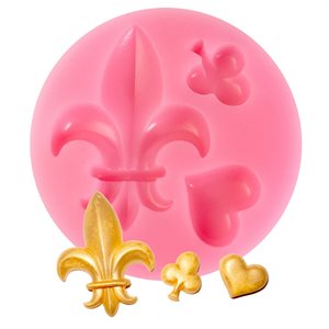 Fleur de Lis Silicone mold- 3 Cavity