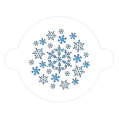 Fluffy Snowflakes Stencil for Cakes, Cookies, Cupcakes, & Macarons