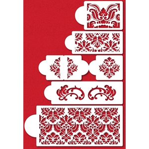 5 Tier Damask Stencil Set