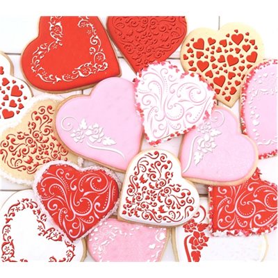 Contemporary Hearts Cookie Stencil