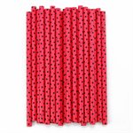 Black Dots on Red Cake Pop Sticks Pack of 24